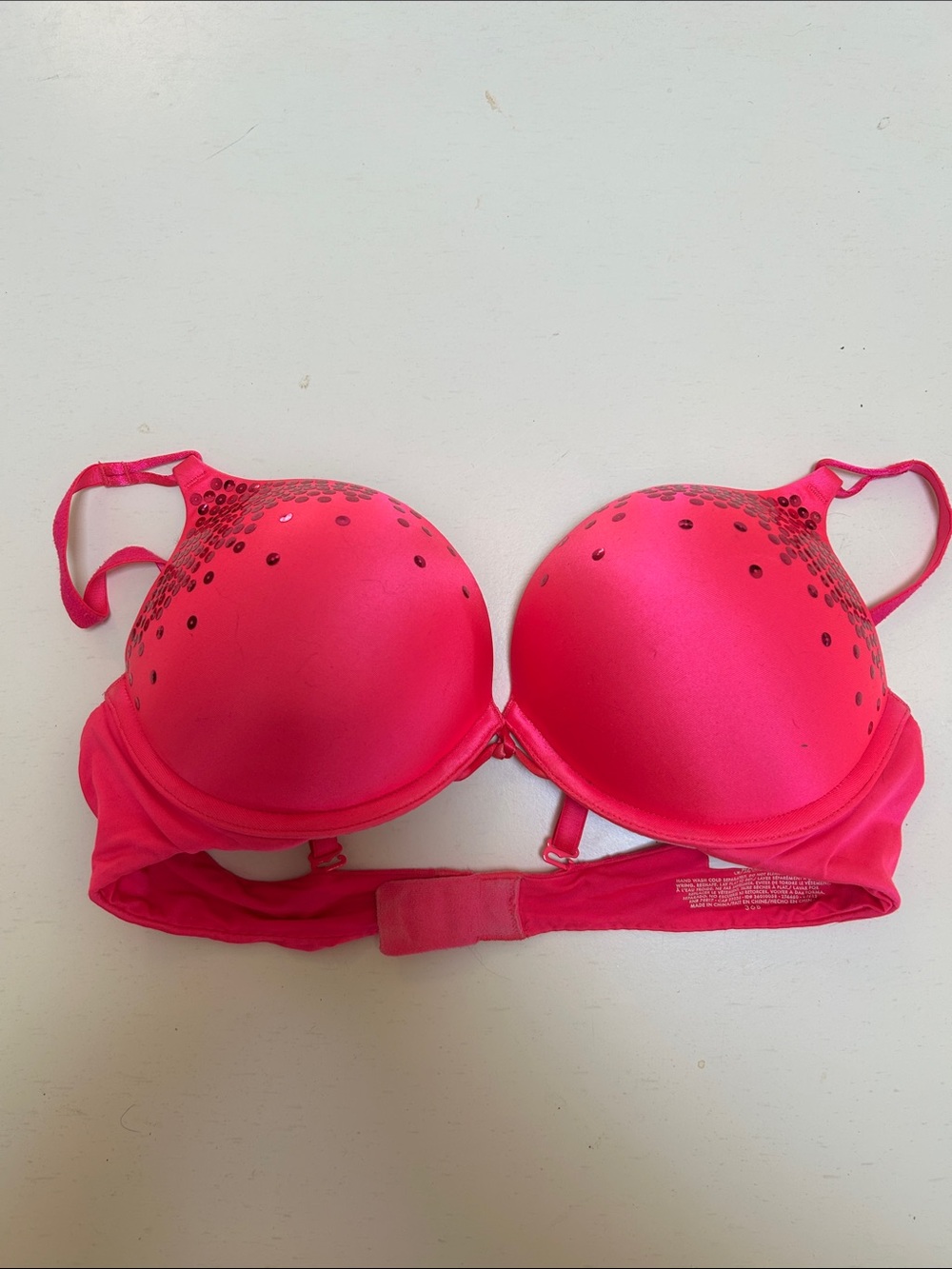Victoria's Secret Hot Pink Sequin Padded Bra